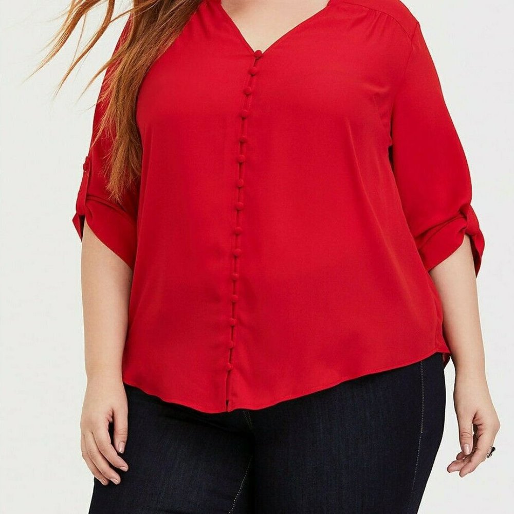 Torrid 2 Red Button Down